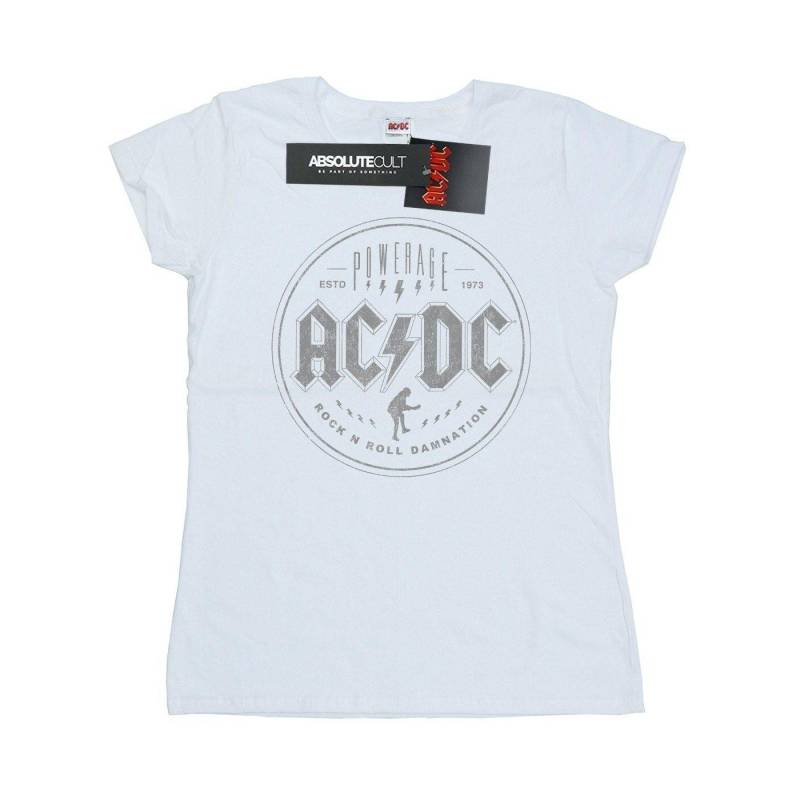 Acdc Rock N Roll Damnation Black Tshirt Damen Weiss L von AC/DC