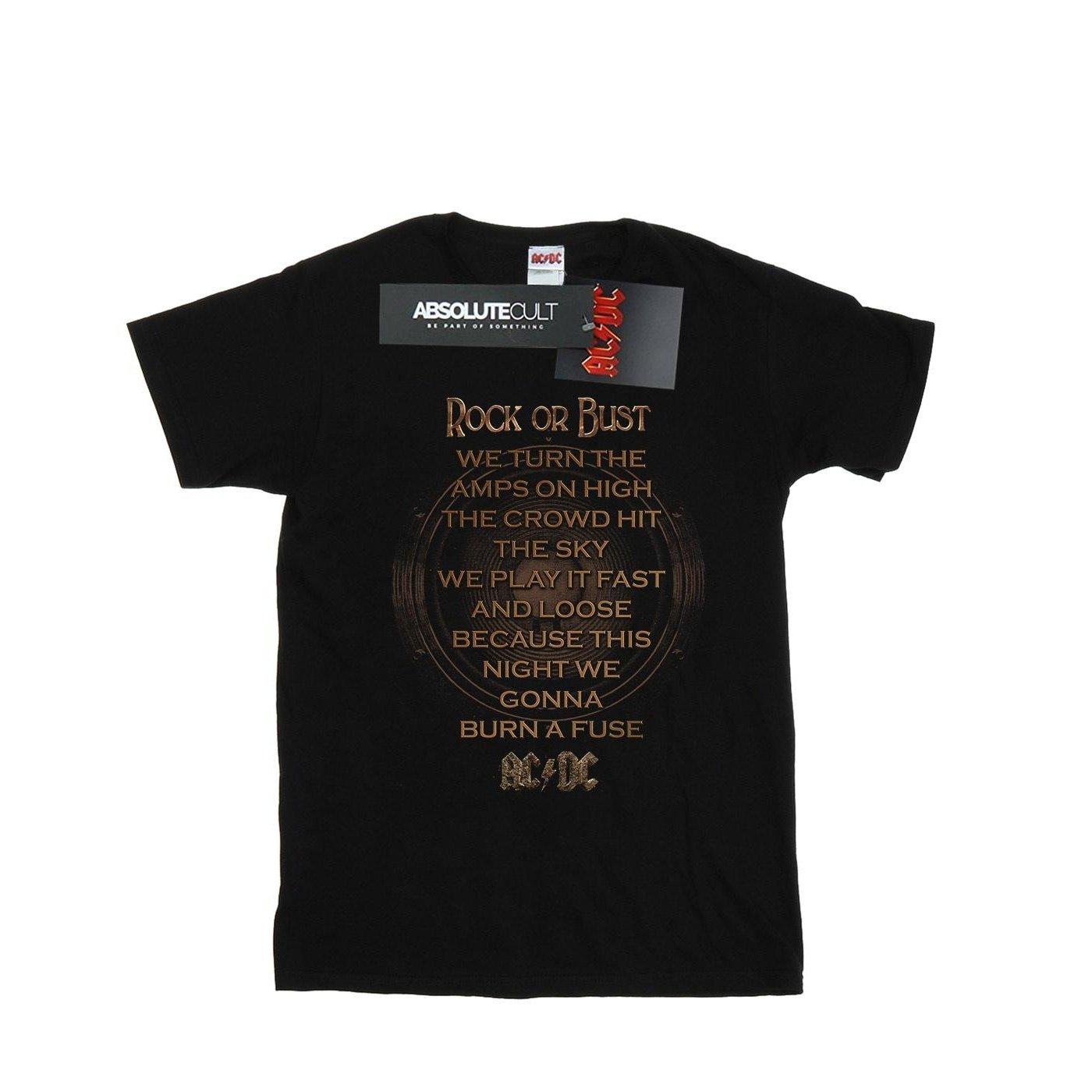 Acdc Rock Or Bust Lyrics Tshirt Damen Schwarz 3XL von AC/DC