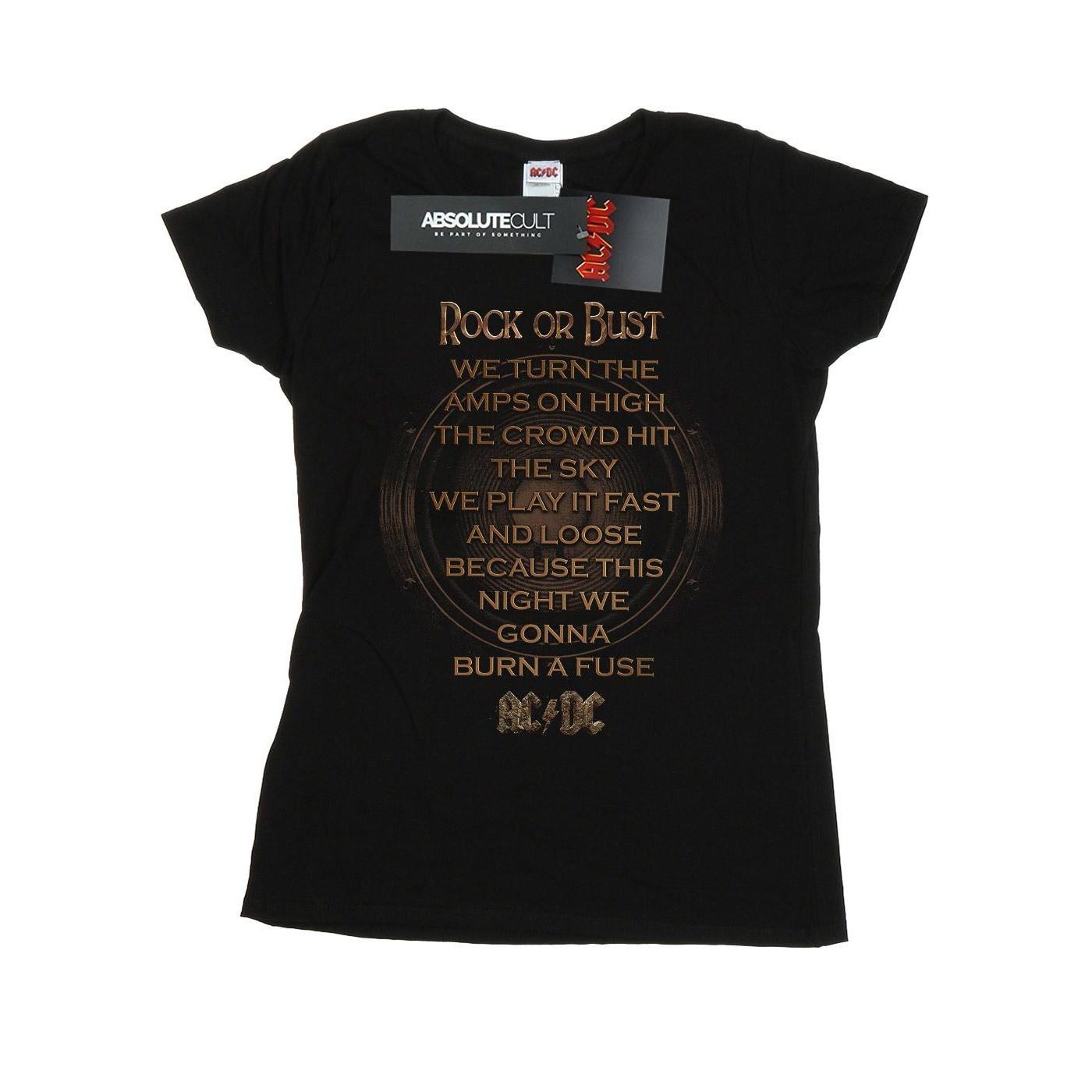 Acdc Rock Or Bust Lyrics Tshirt Damen Schwarz XL von AC/DC