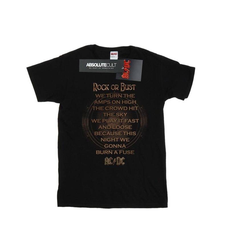 Acdc Rock Or Bust Lyrics Tshirt Damen Schwarz XXL von AC/DC