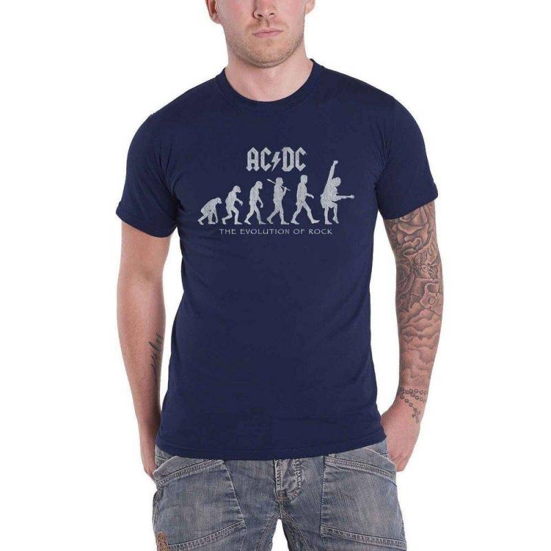 Acdc The Evolution Of Rock Tshirt Damen Marine L von AC/DC