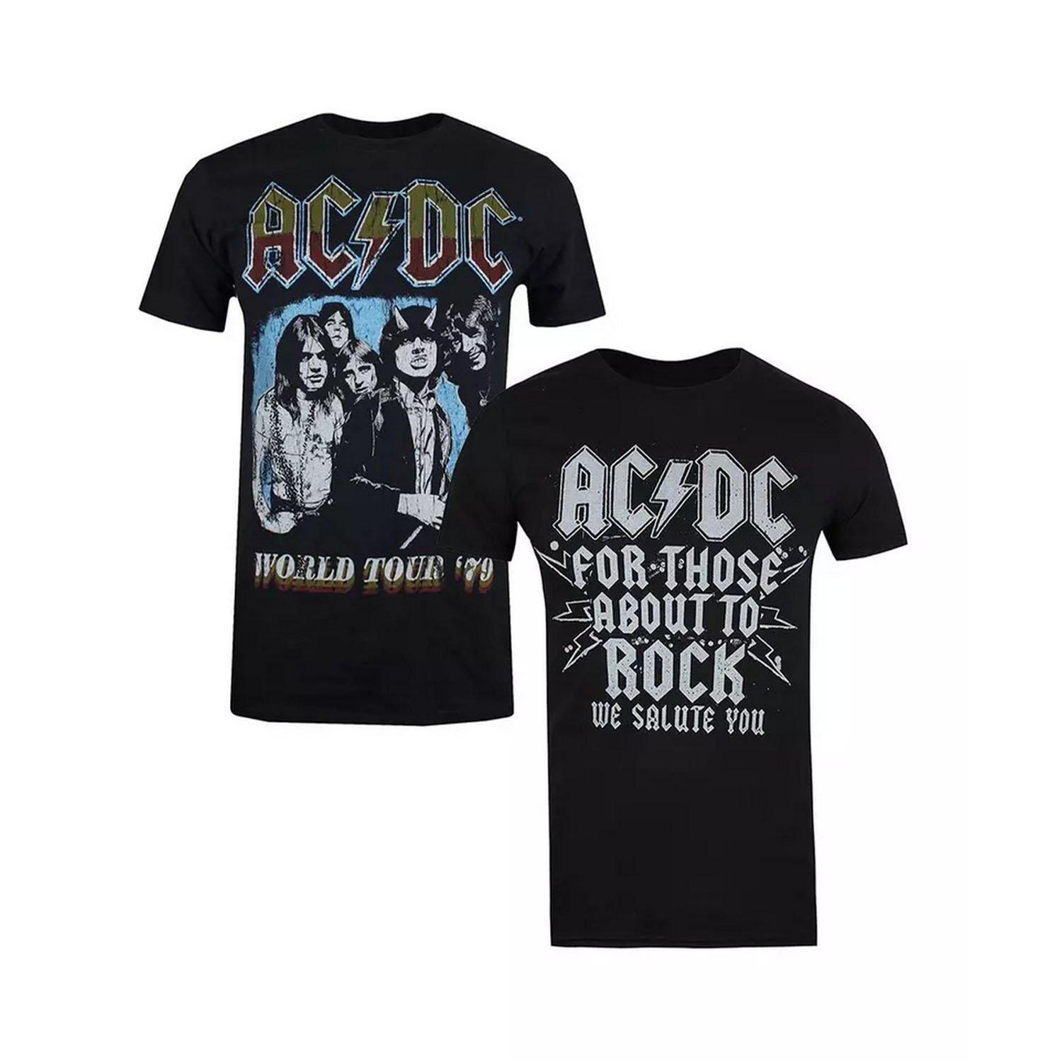 Acdc Tshirt (2erpack) Herren Schwarz S von AC/DC