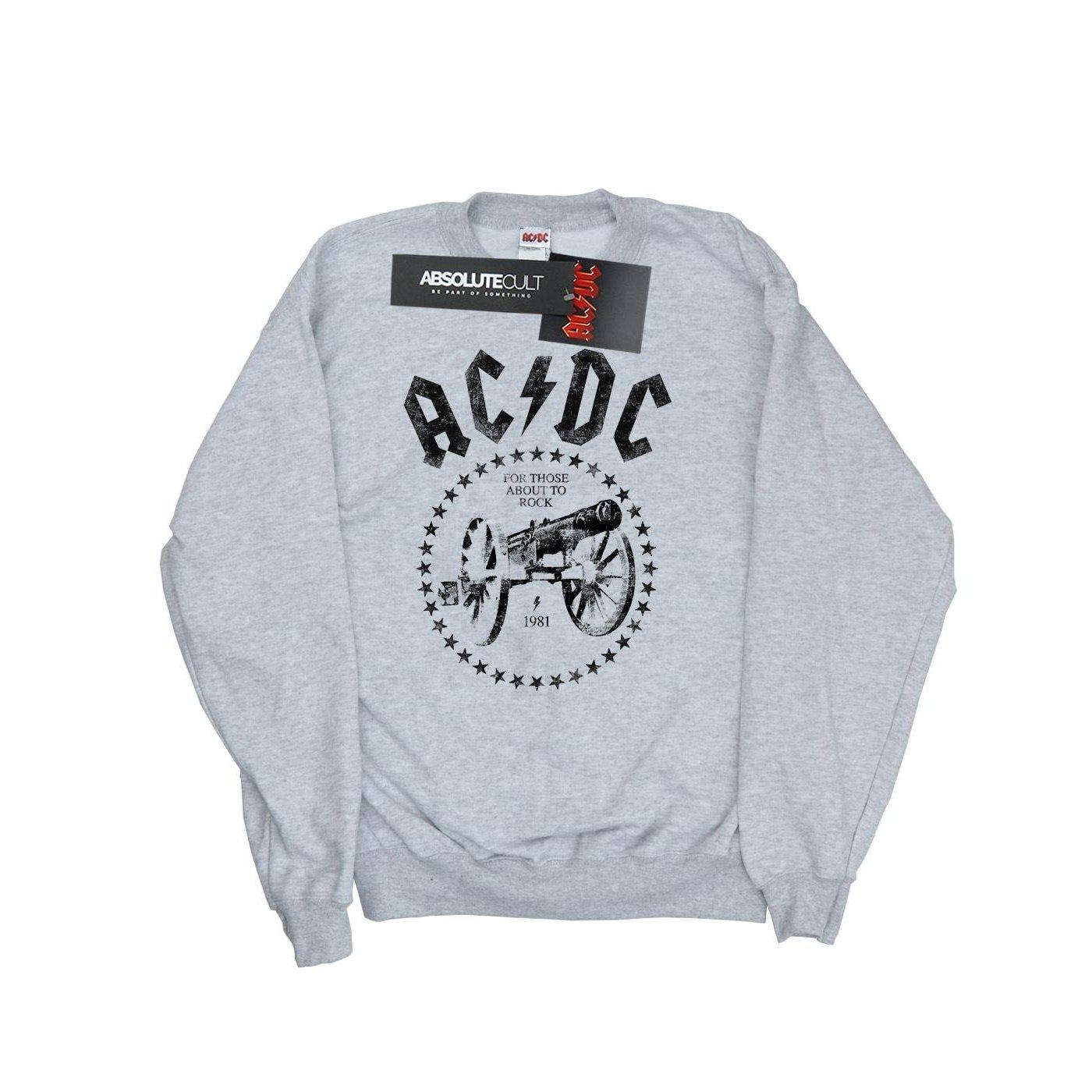 Acdc We Salute You Cannon Sweatshirt Damen Grau M von AC/DC
