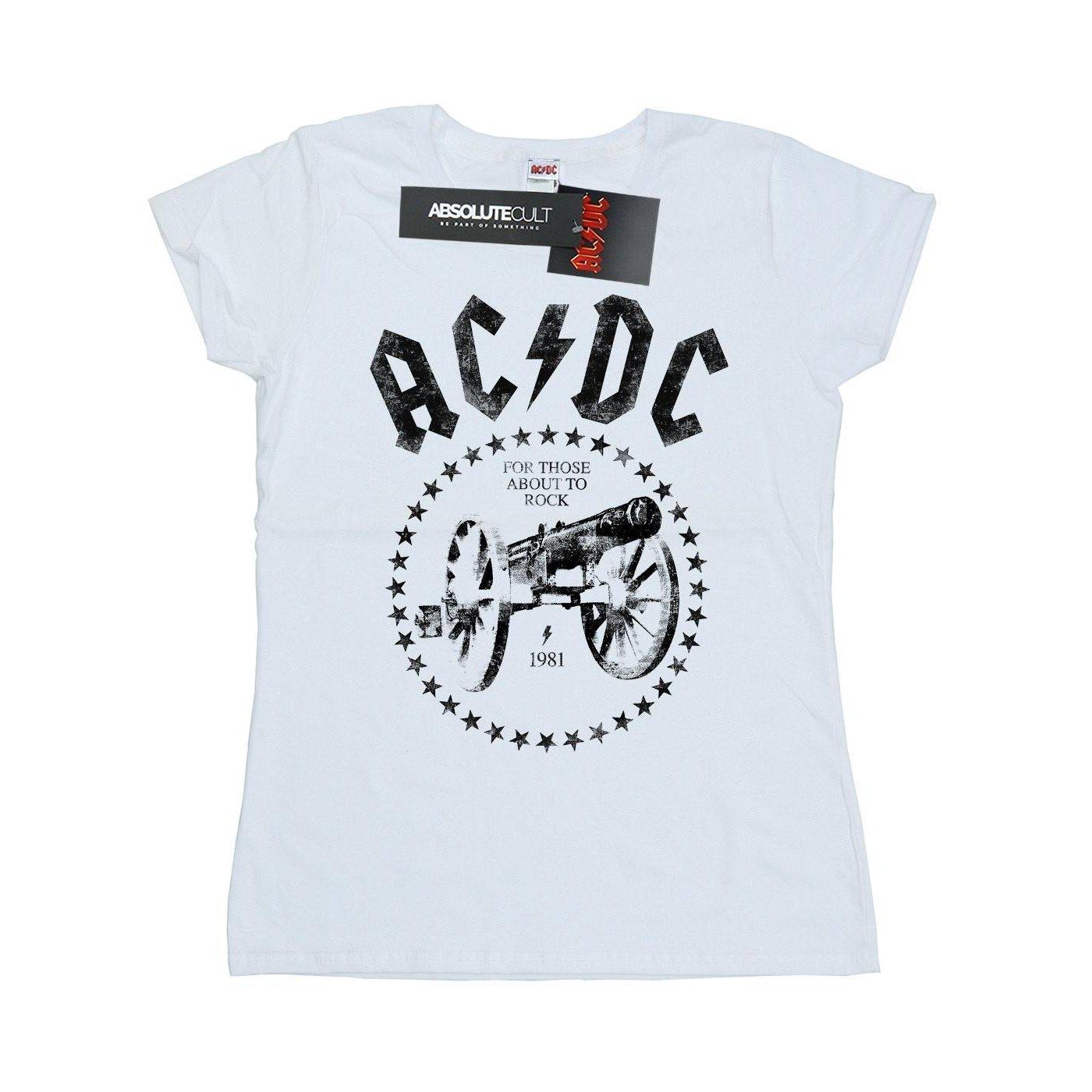 Acdc We Salute You Cannon Tshirt Damen Weiss S von AC/DC