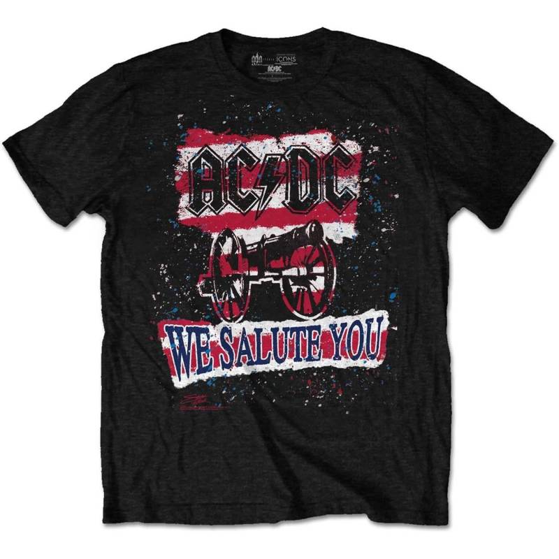 Acdc We Salute You Stripe Tshirt Damen Schwarz L von AC/DC