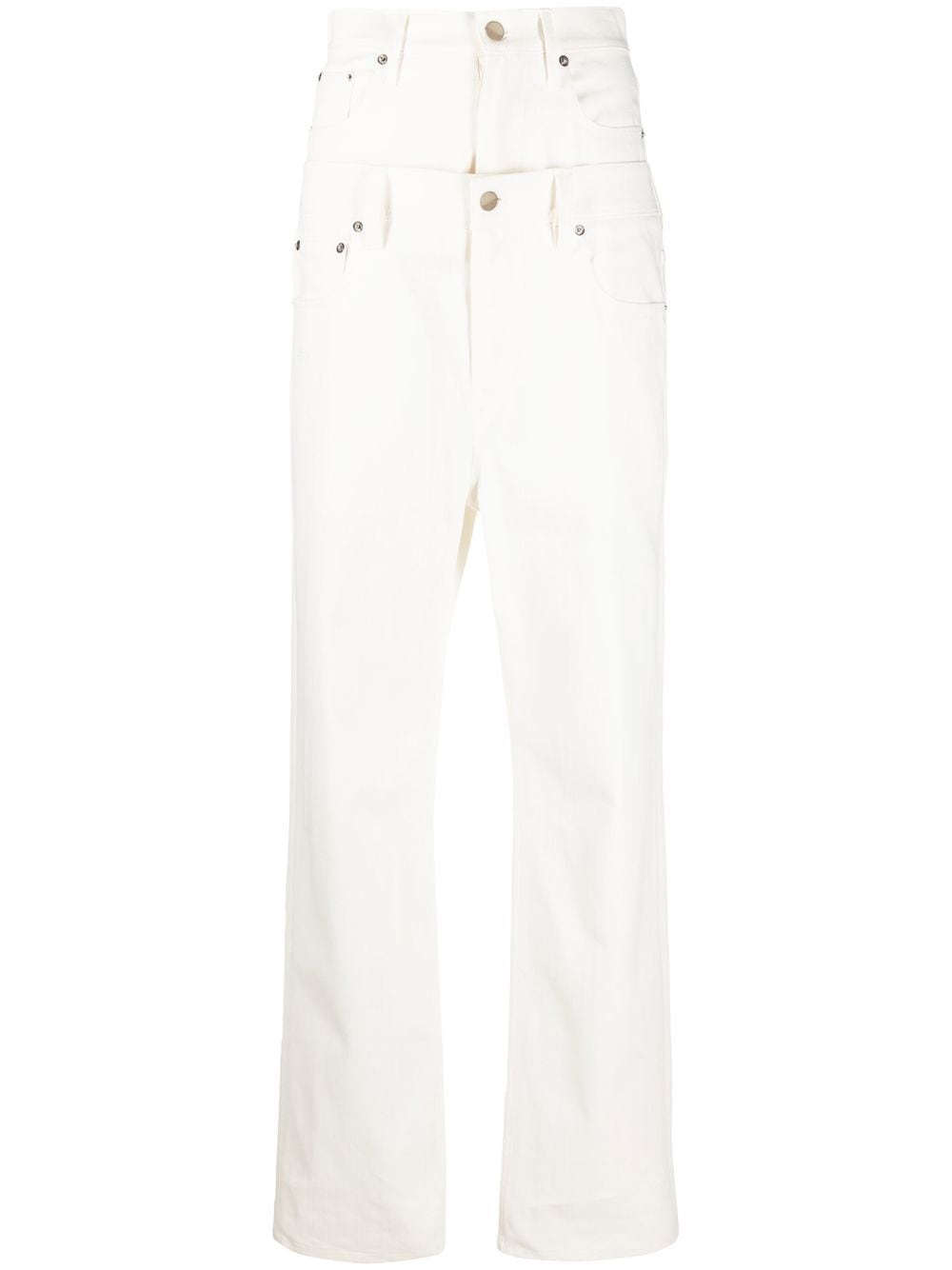 AC9 double-waist straight-leg jeans - White von AC9