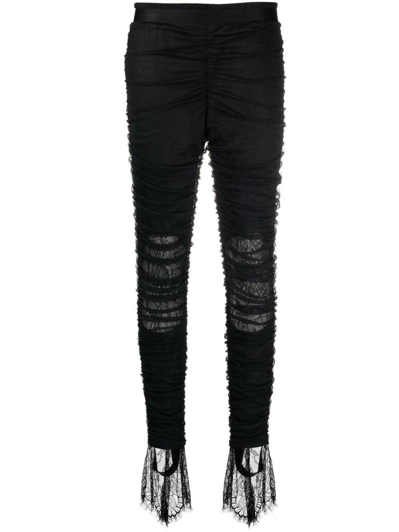 AC9 slim-cut lace-detail jeans - Black von AC9