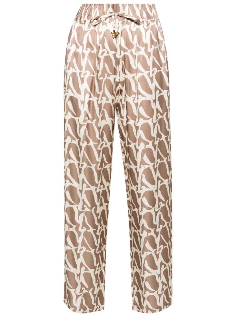 AERON Aurora monogram-print drawstring trousers - Brown von AERON