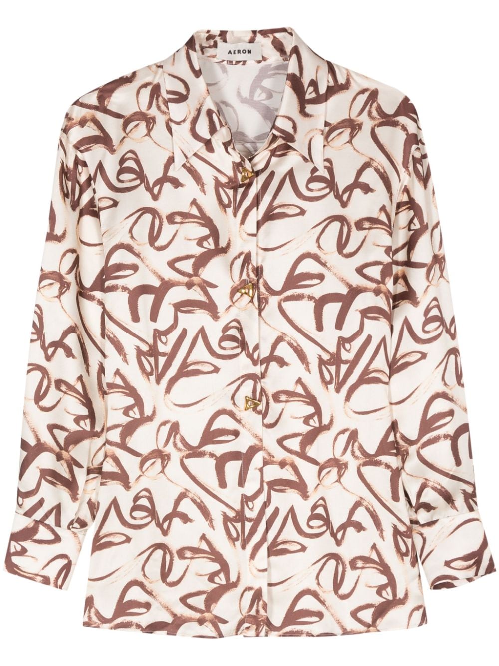 AERON Chase abstract-print satin shirt - Neutrals von AERON