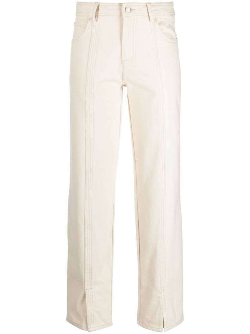 AERON Curl slit-detail straight-leg jeans - Neutrals von AERON