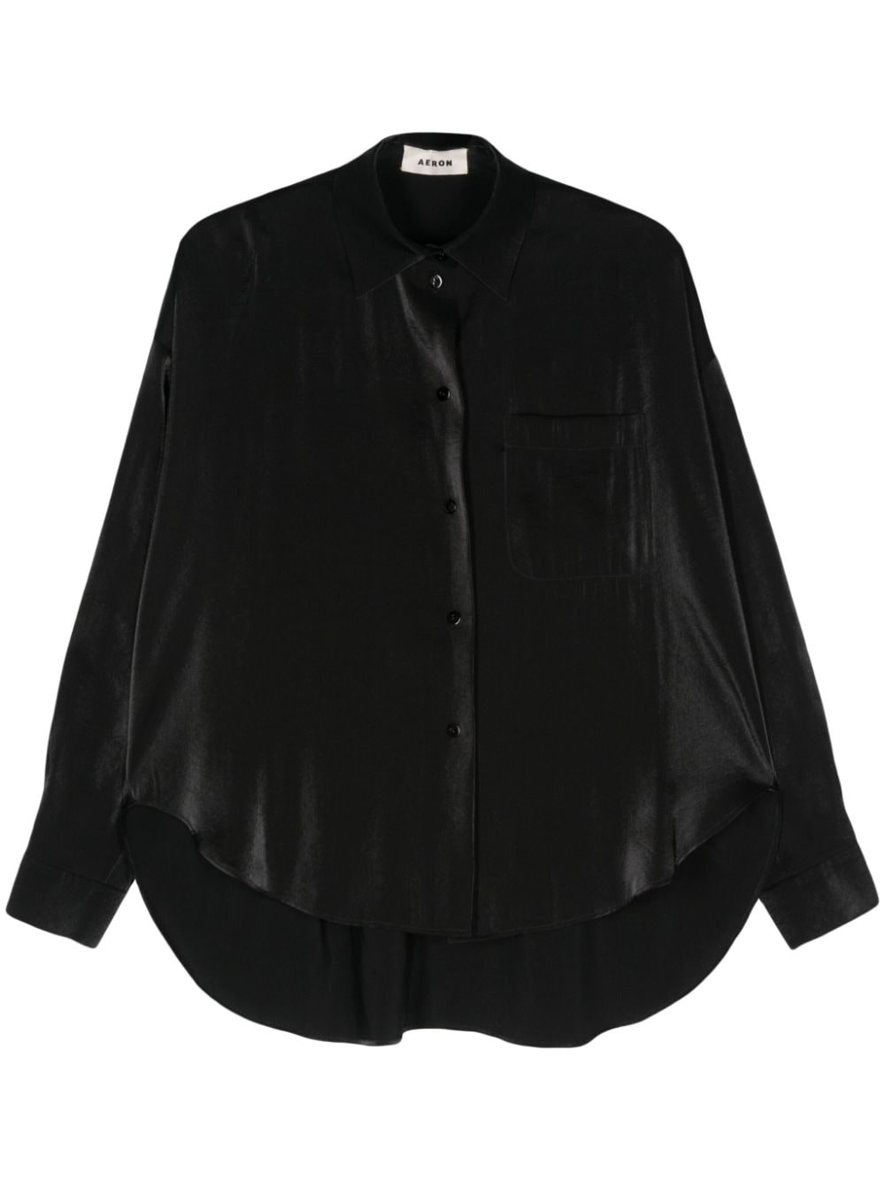 AERON Magnolia iridescent-satin shirt - Black von AERON