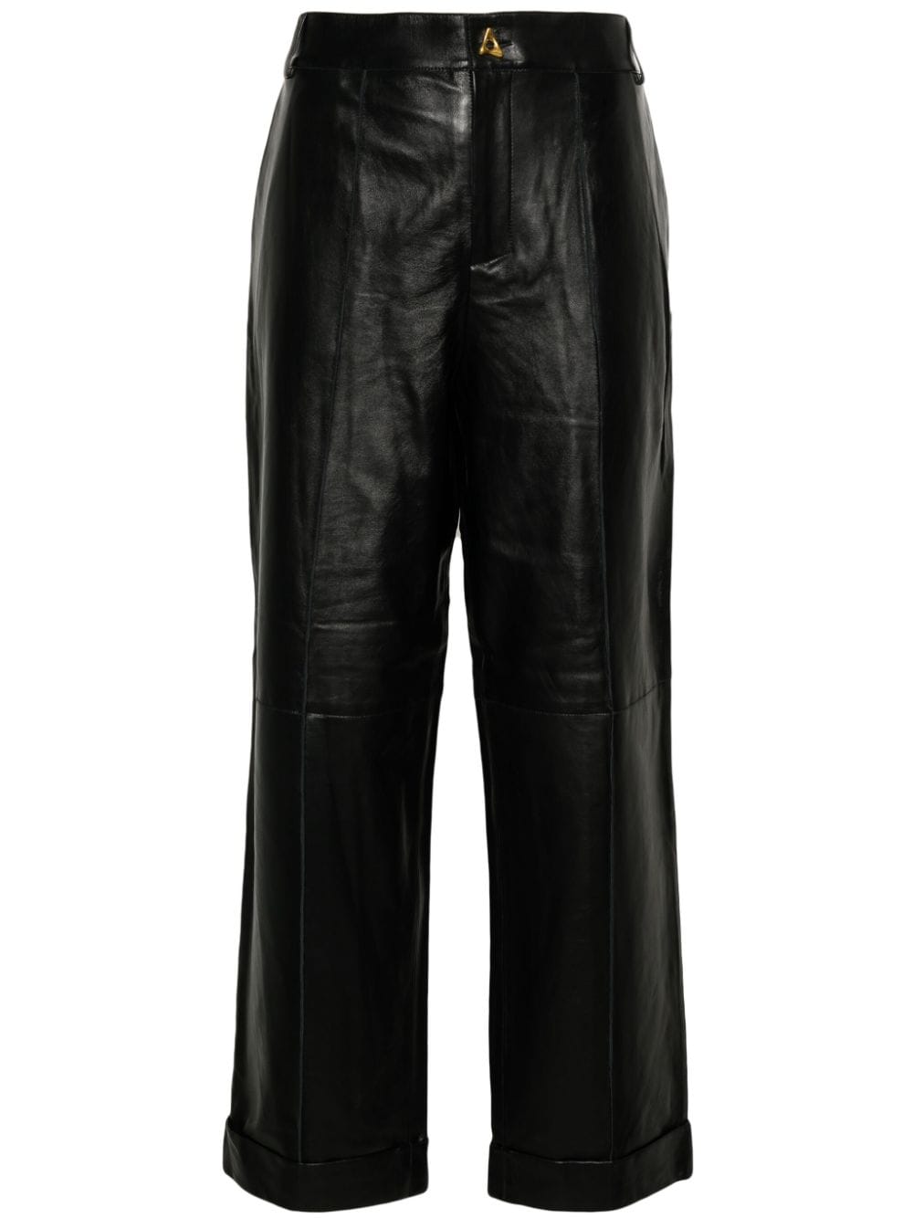 AERON Zima leather straight-leg trousers - Black von AERON