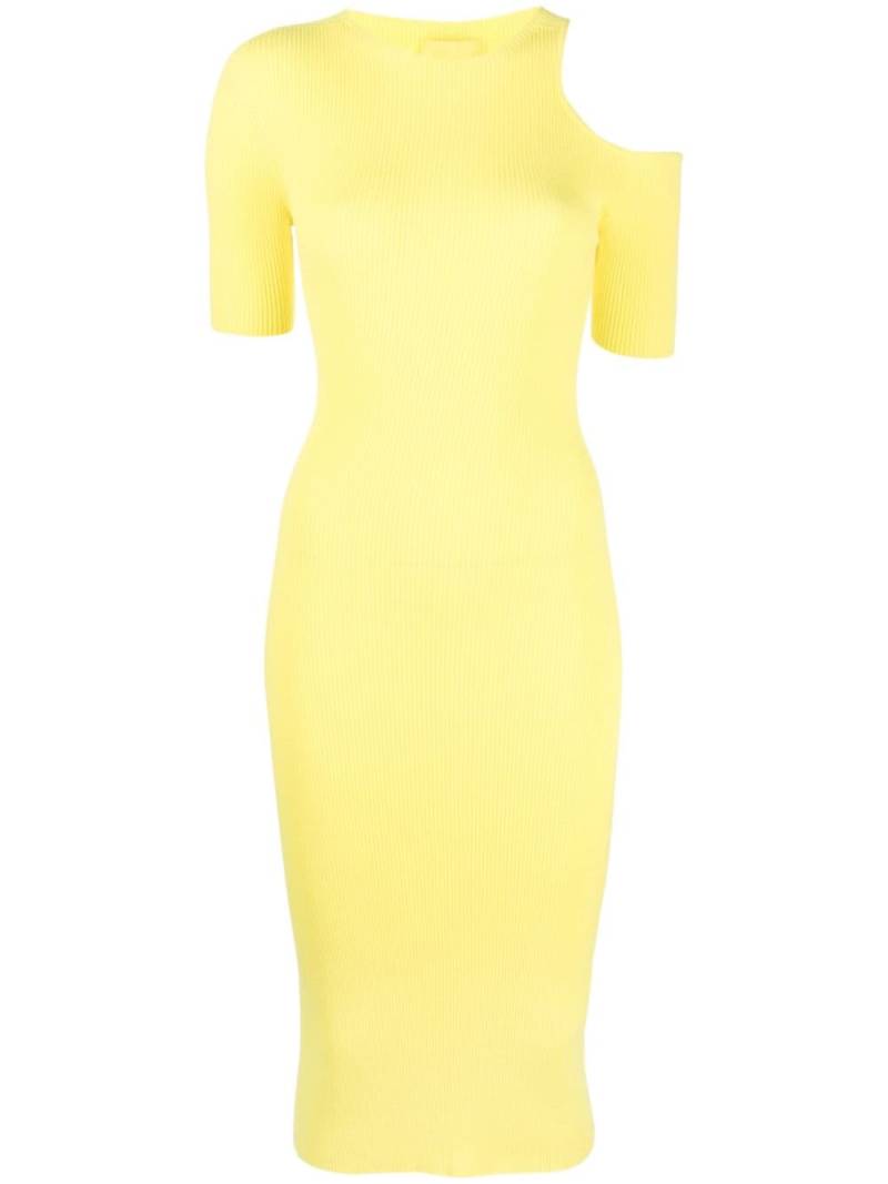 AERON cut-out ribbed-knit midi dress - Yellow von AERON