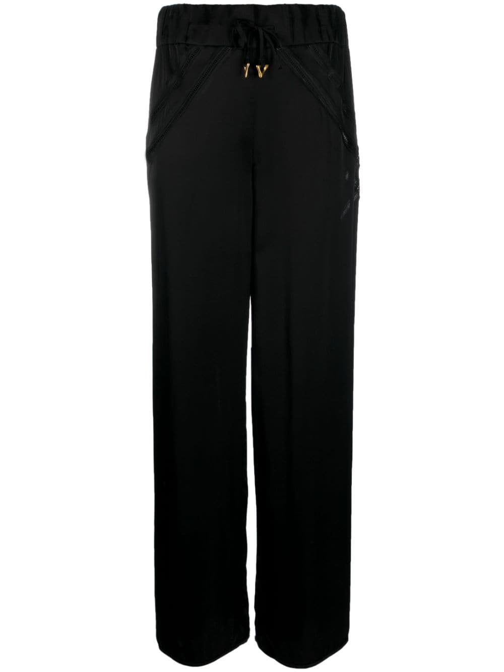 AERON drawstring-waist satin-finish trousers - Black von AERON