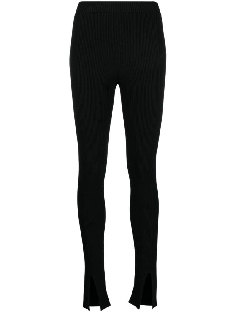 AERON front-slit ribbed leggings - Black von AERON