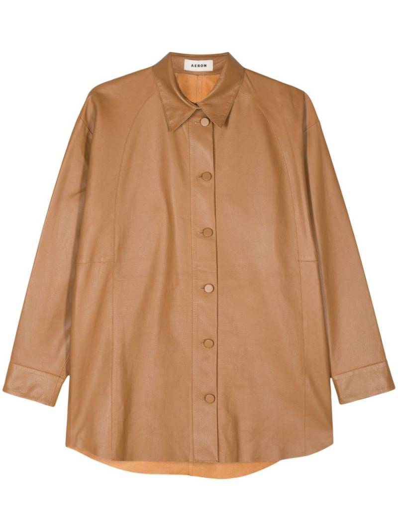 AERON longsleeve leather shirt - Brown von AERON