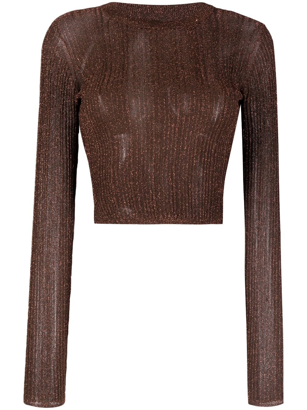 AERON metallic-threading cropped top - Brown von AERON