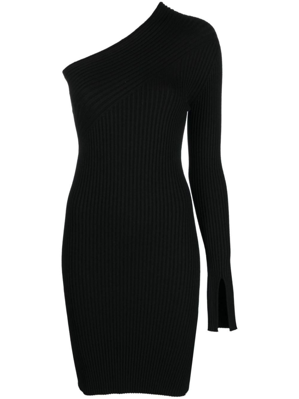 AERON off-shoulder rib-knit minidress - Black von AERON