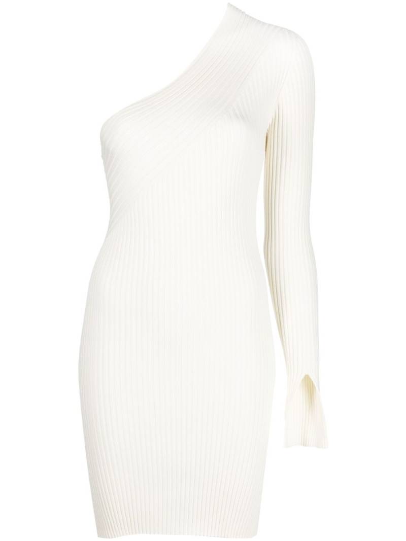 AERON off-shoulder rib-knit minidress - White von AERON