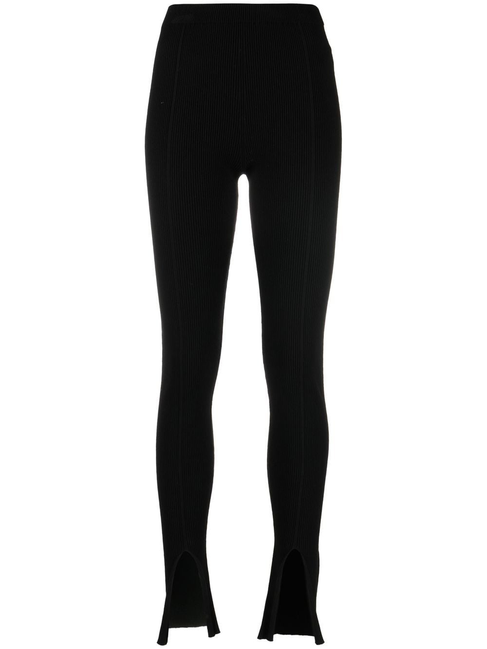 AERON rib-knit slit-detail trousers - Black von AERON
