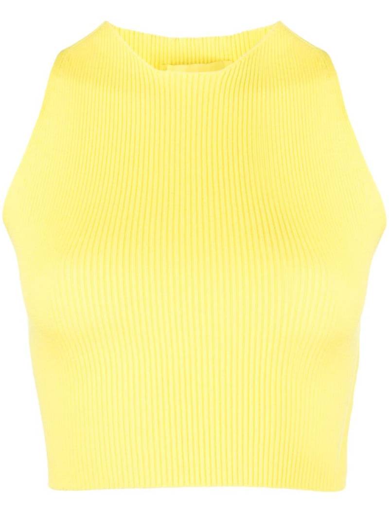 AERON ribbed-knit cut-out top - Yellow von AERON