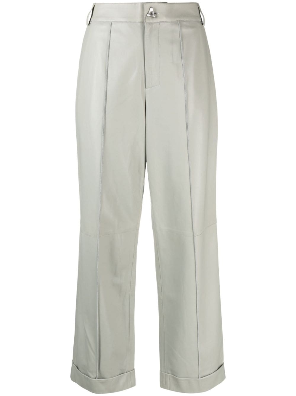 AERON sculpted-button leather trousers - Grey von AERON