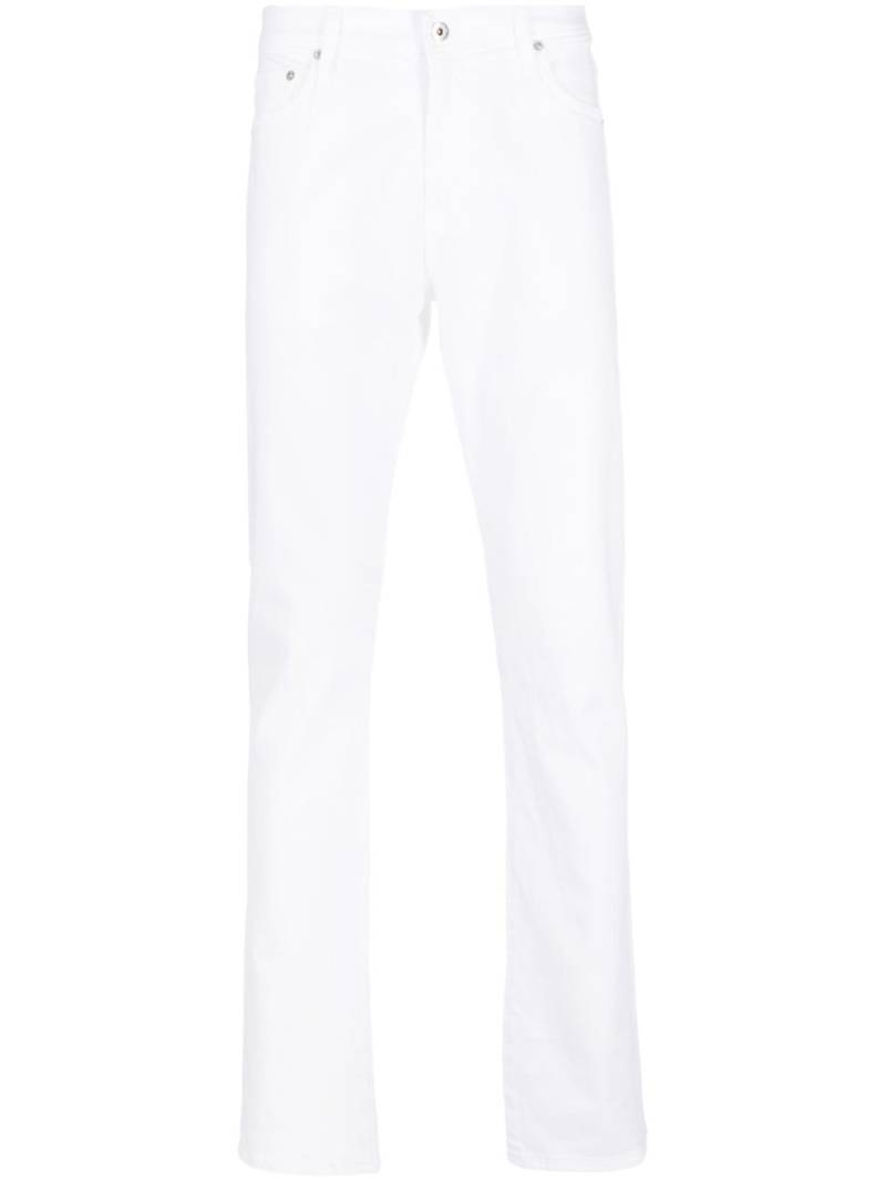 AG Jeans logo-patch straight-leg jeans - White von AG Jeans