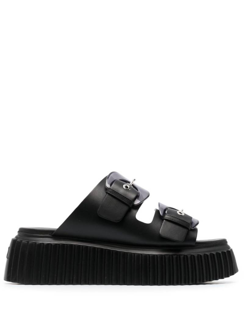 AGL Agatha double-buckle slippers - Black von AGL