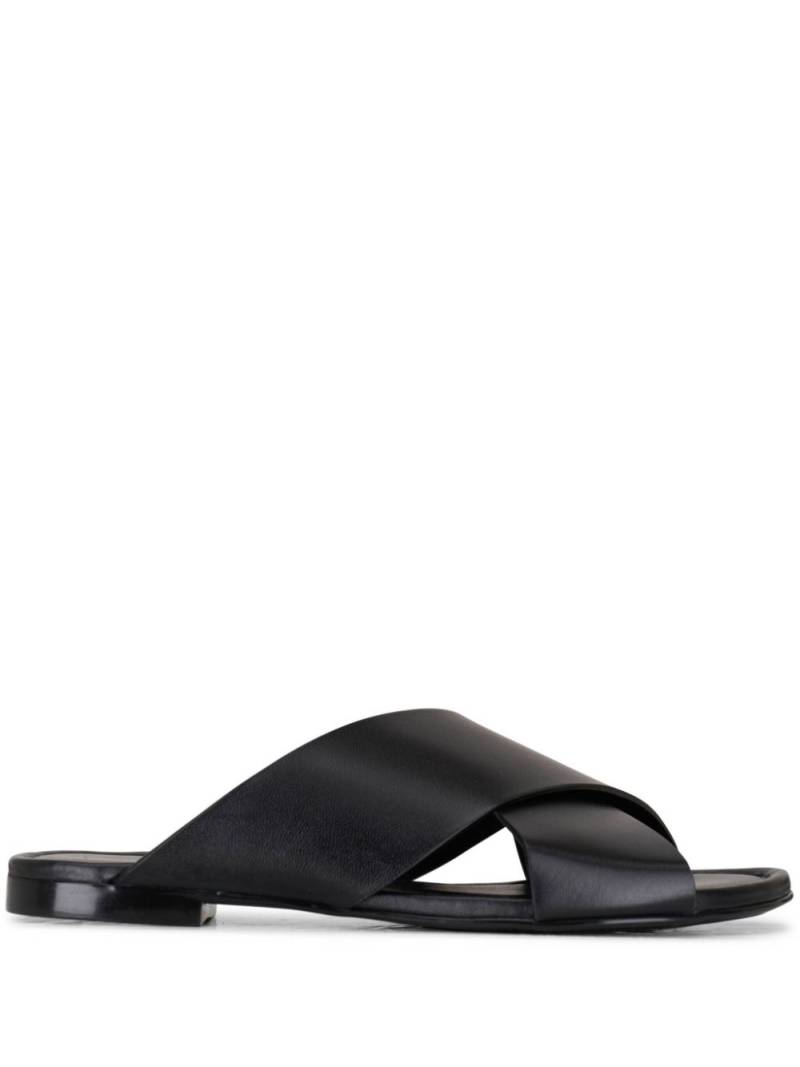 AGL criss-cross leather slides - Black von AGL