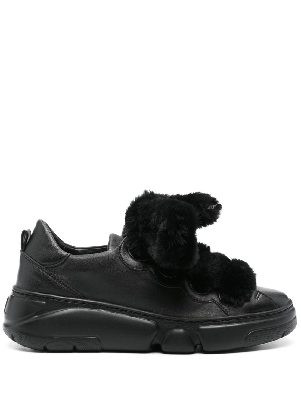 AGL fur-laces sneakers - Black von AGL