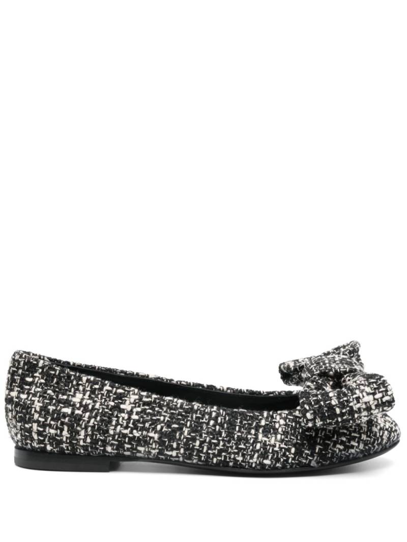 AGL tweed ballerina shoes - Black von AGL