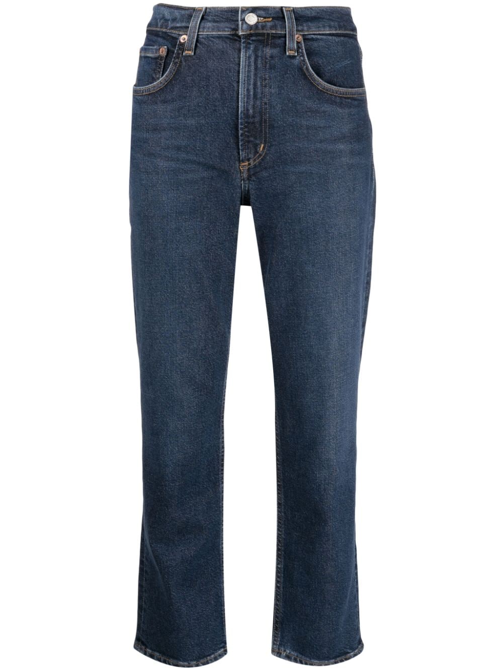 AGOLDE Kye straight-leg cropped jeans - Blue von AGOLDE