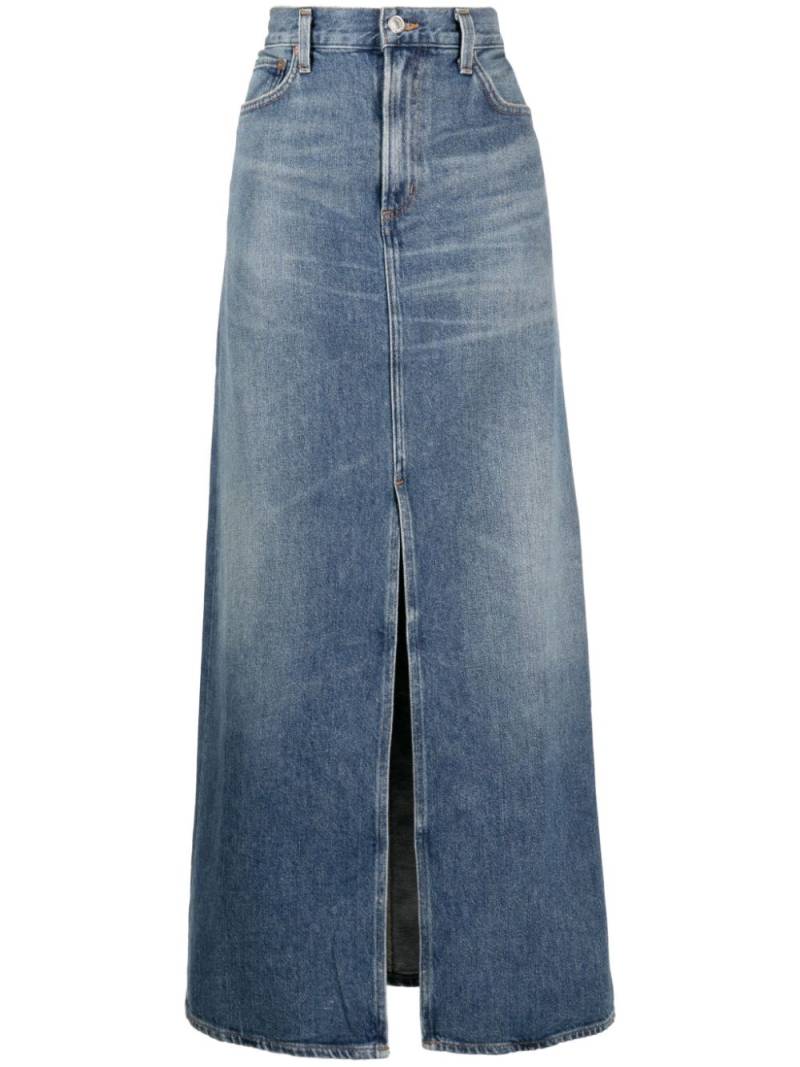 AGOLDE Leif mid-rise denim maxi skirt - Blue von AGOLDE