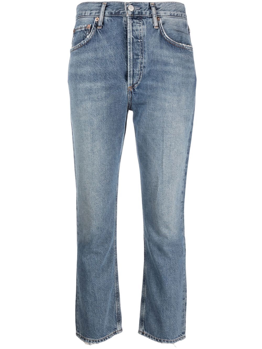 AGOLDE Riley high-waisted cropped jeans - Blue von AGOLDE