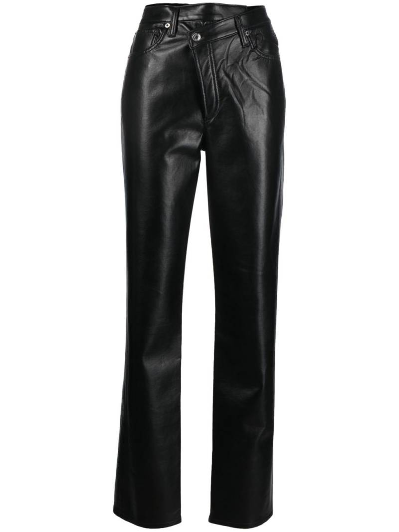 AGOLDE asymmetric recycled leather-blend trousers - Black von AGOLDE