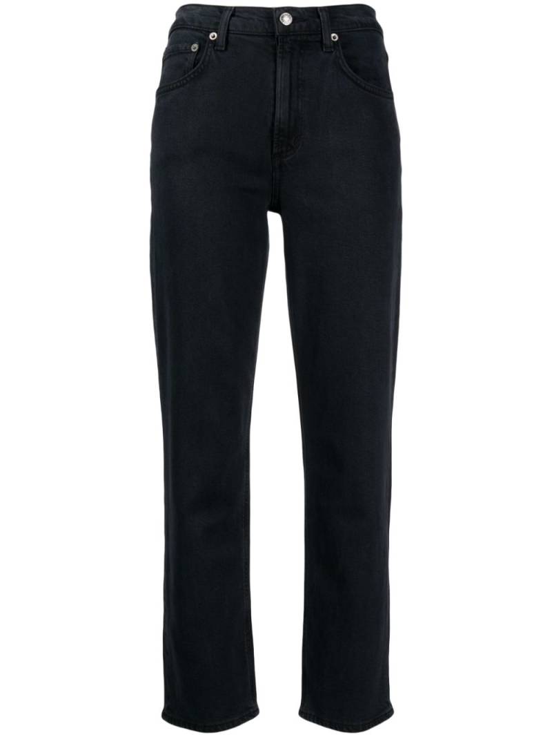 AGOLDE cropped low-rise straight-leg jeans - Black von AGOLDE