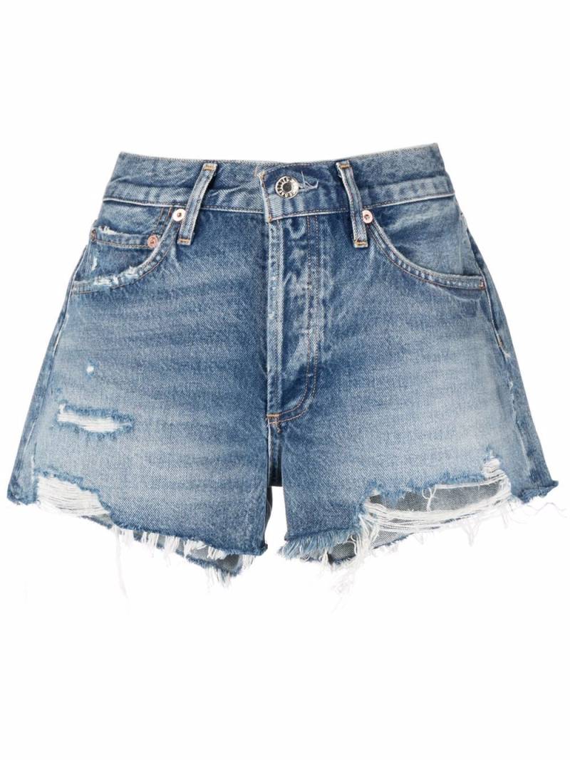 AGOLDE distressed denim shorts - Blue von AGOLDE