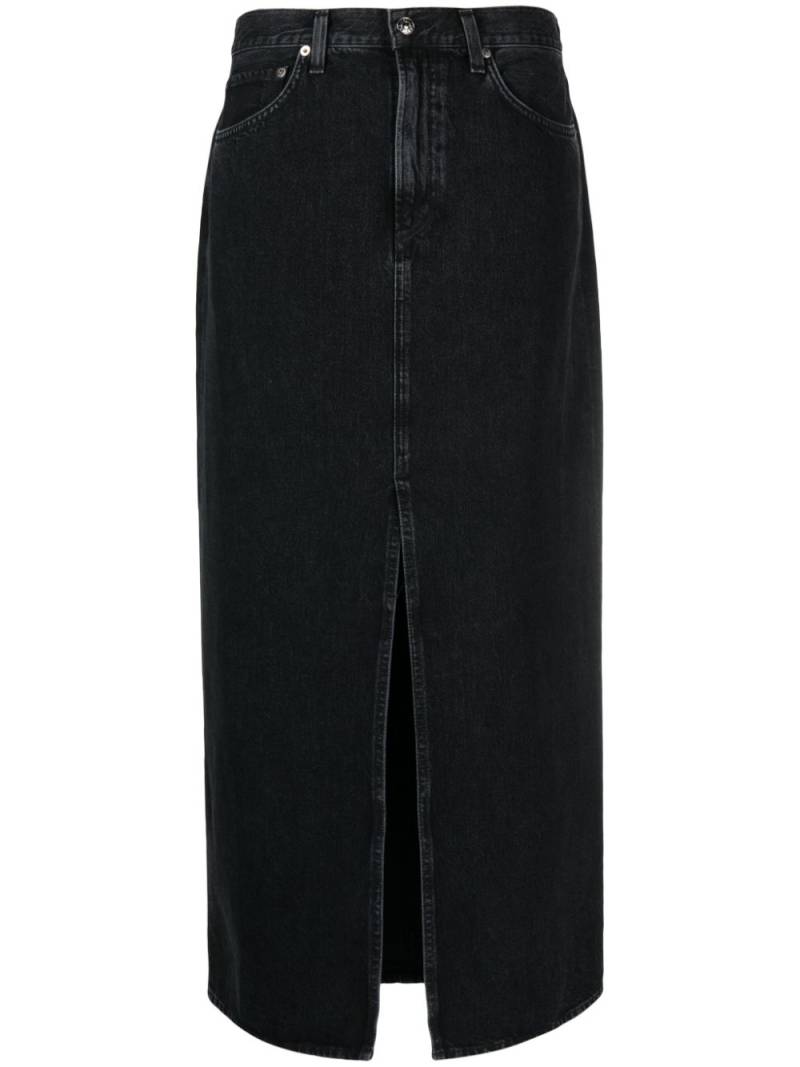 AGOLDE mid-rise denim skirt - Black von AGOLDE