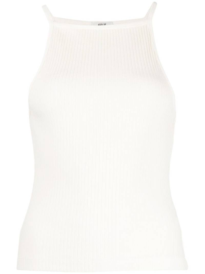 AGOLDE square-neck ribbed-knit top - White von AGOLDE