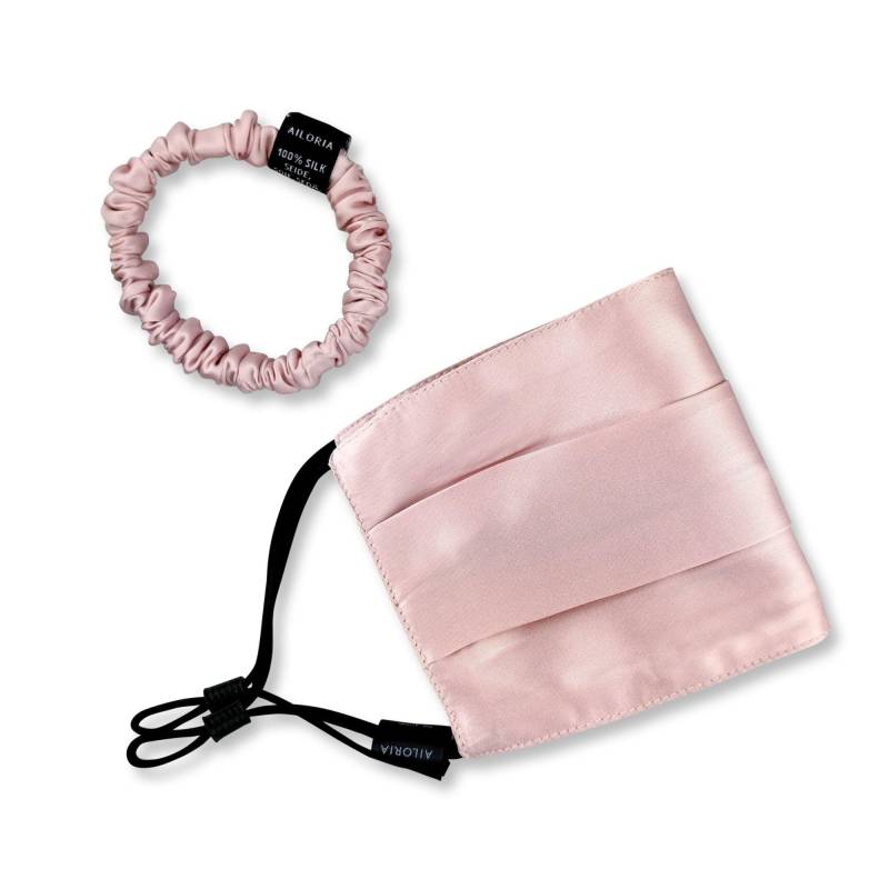 Allure & Doux Gesichtsmaske Und Scrunchie S Aus Seide Damen rosa S von AILORIA