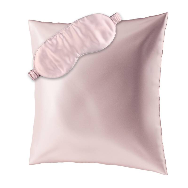 Beauty Sleep Set L Kopfkissenbezug (80x80) Und Schlafmaske Aus Seide Damen Rosa L von AILORIA