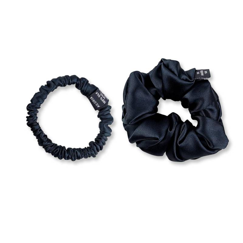 Doux Set Scrunchies S Und M Aus Seide Damen Schwarz S/M von AILORIA