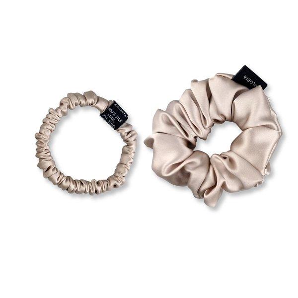 Doux Set Scrunchies S Und M Aus Seide Damen beige S/M von AILORIA