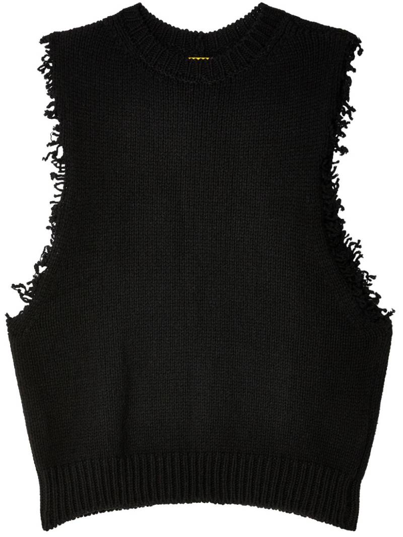 AIREI frayed-detail sleeveless jumper - Black von AIREI