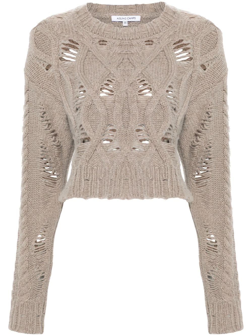 AISLING CAMPS cable-knit cropped sweater - Grey von AISLING CAMPS