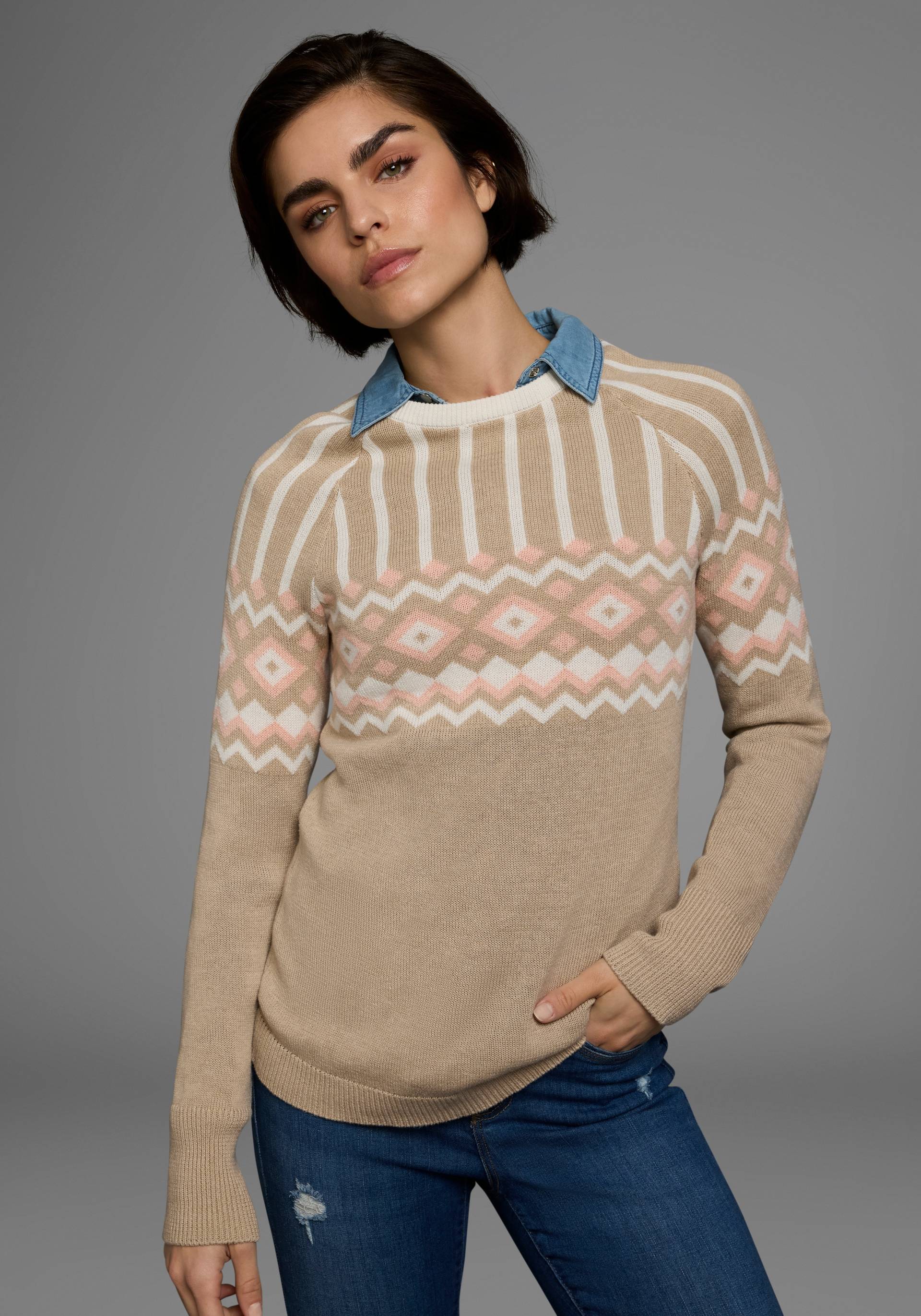 AJC Jacquardpullover, mit Norwegermuster in verschiedenen Farbvarianten AJC Jacquardpullover, mit Norwegermuster in verschiedenen Farbvarianten von AJC