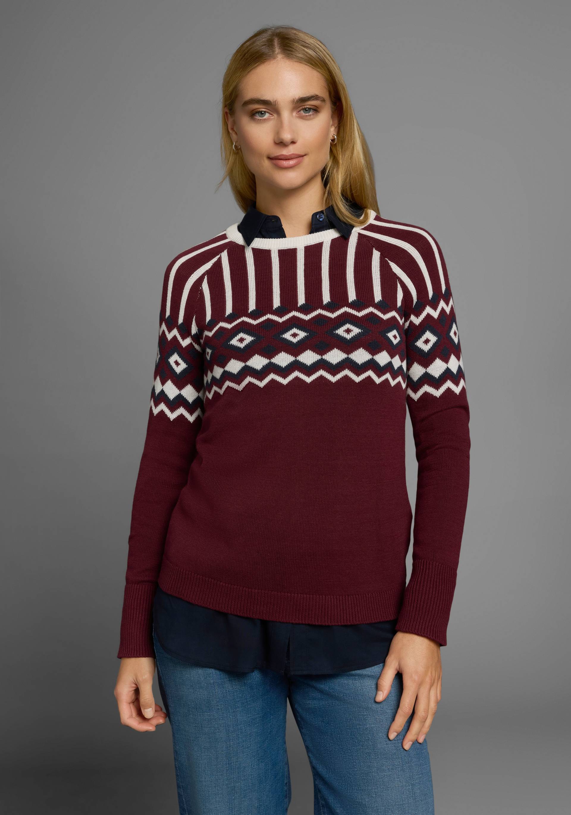AJC Jacquardpullover, mit Norwegermuster in verschiedenen Farbvarianten AJC Jacquardpullover, mit Norwegermuster in verschiedenen Farbvarianten von AJC