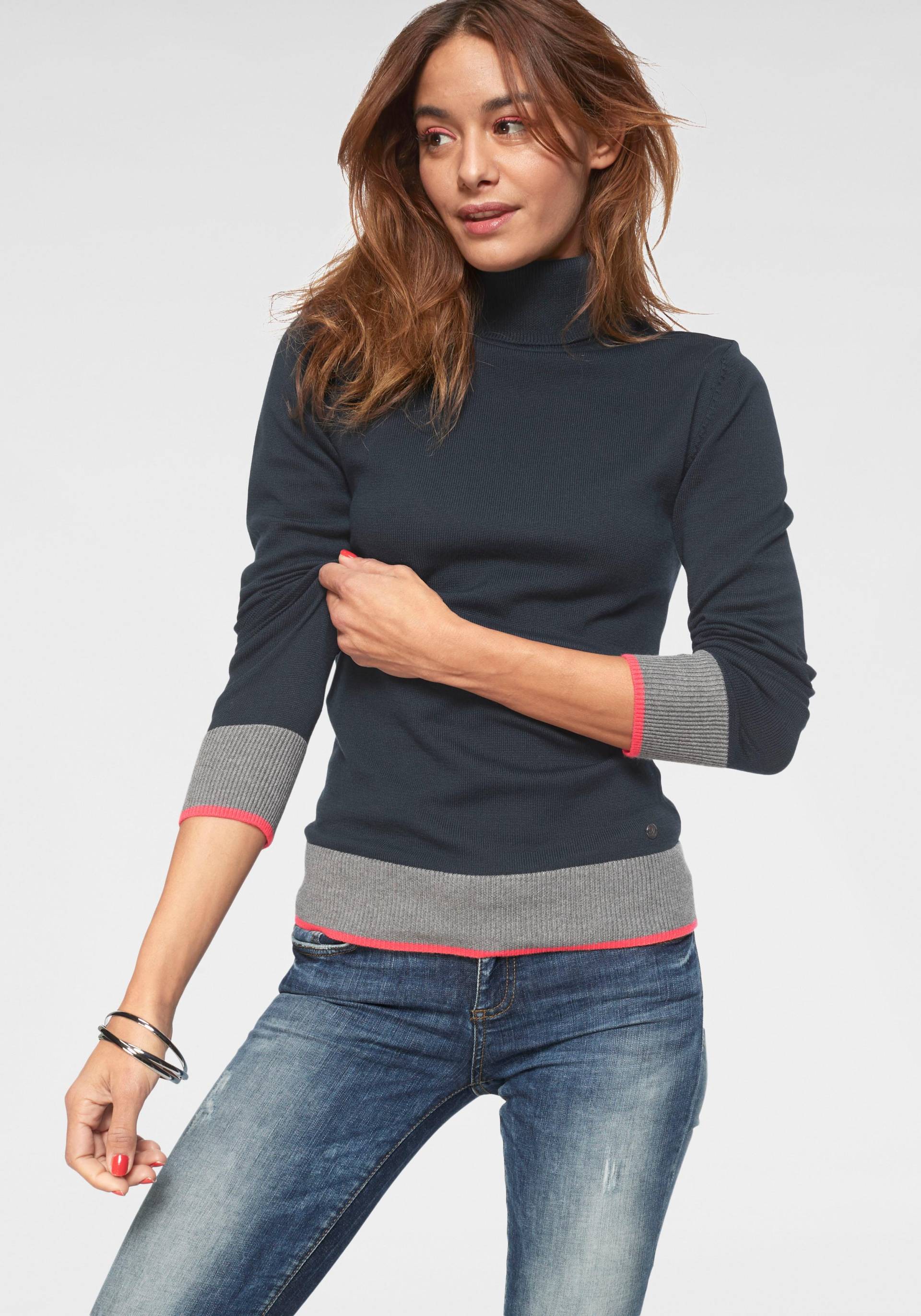 AJC Rollkragenpullover, mit Farbkontrasten AJC Rollkragenpullover, mit Farbkontrasten von AJC