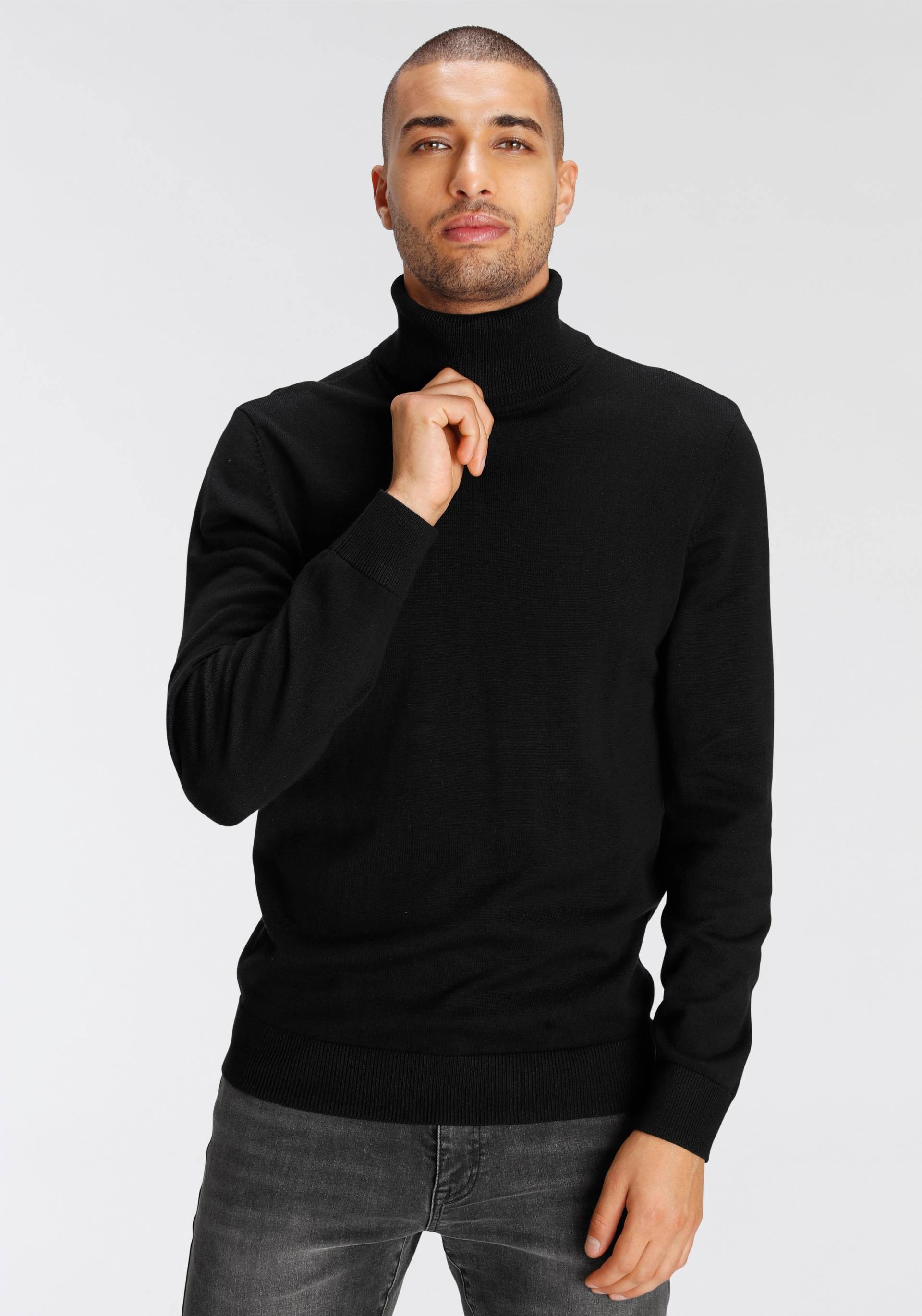 AJC Rollkragenpullover, mit Rollkragen aus Rippstrick AJC Rollkragenpullover, mit Rollkragen aus Rippstrick von AJC