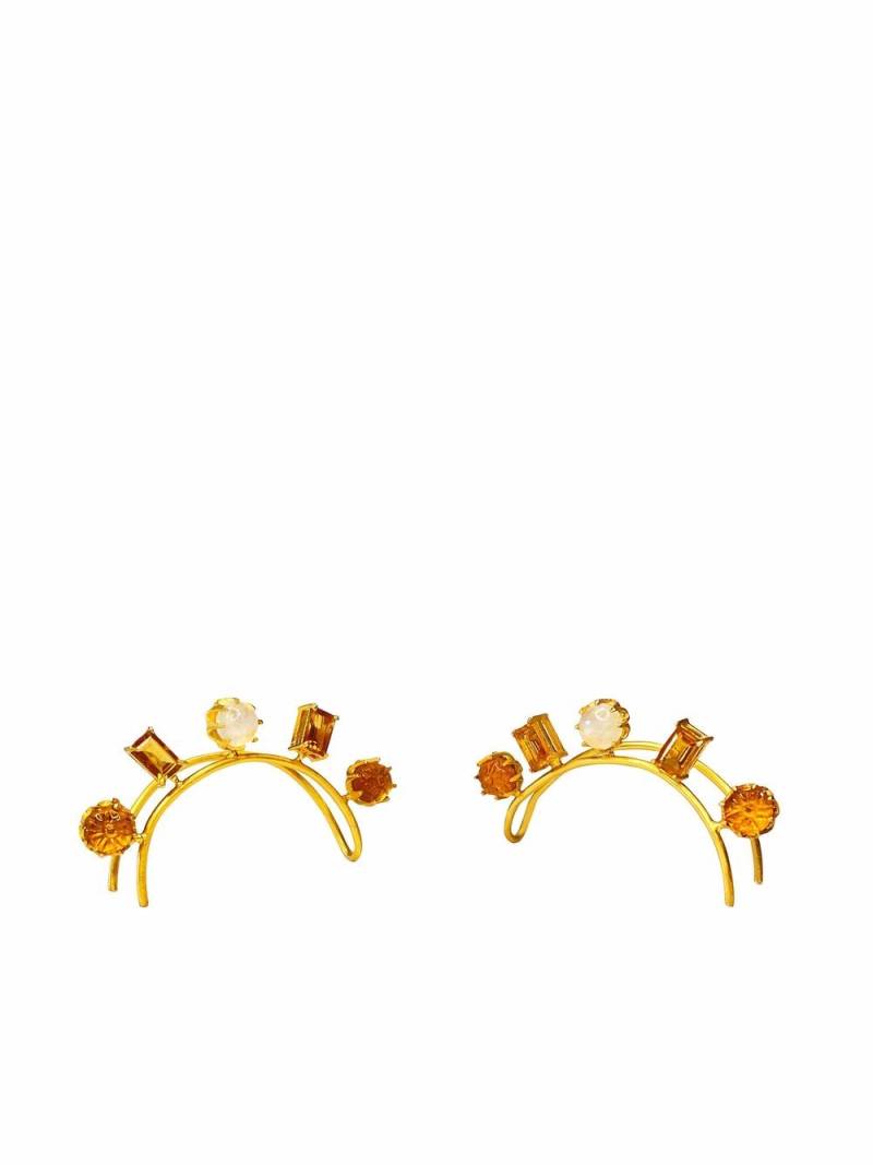 AKANSHA SETHI Roshni moonstone and citrine ear cuffs - Gold von AKANSHA SETHI